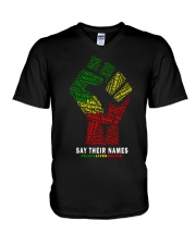 Say their names V-Neck T-Shirt tile