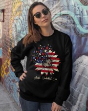 American flag sunflower Independence day Crewneck Sweatshirt lifestyle-unisex-sweatshirt-front-3