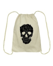 Skull and black cats Drawstring Bag tile