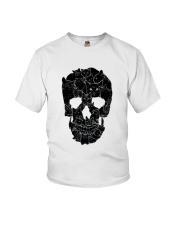 Skull and black cats Youth T-Shirt tile