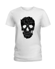 Skull and black cats Ladies T-Shirt tile