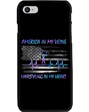 America in my veins Hairstyling in my heart Phone Case tile