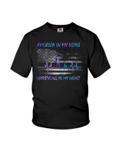 America in my veins Hairstyling in my heart Youth T-Shirt tile