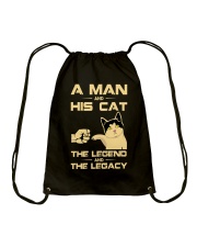 A man and his cat Drawstring Bag tile