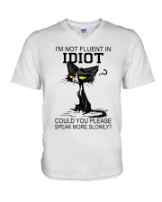 I'm not fluent in idiot V-Neck T-Shirt tile