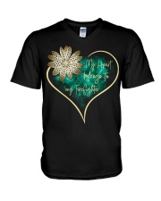 My heart belongs to my firefighter V-Neck T-Shirt tile