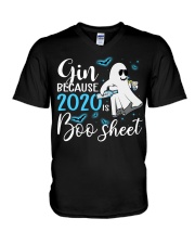 Gin because 2020 is boo sheet V-Neck T-Shirt tile