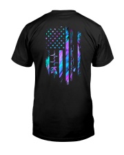 Fishing American flag Classic T-Shirt tile