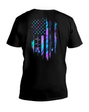 Fishing American flag V-Neck T-Shirt tile