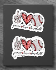 Peace Love Baseball Sticker - 4 pack (Horizontal) aos-sticker-4-pack-horizontal-lifestyle-front-10
