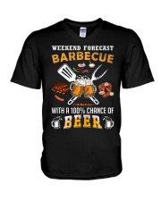 Weekend forecast barbecue with a 100 percent V-Neck T-Shirt tile