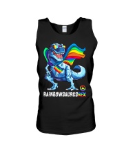 Rainbowsaurus Rex Pride day Unisex Tank tile