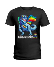 Rainbowsaurus Rex Pride day Ladies T-Shirt tile