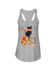 Black cat Ladies Flowy Tank tile