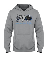 Peace Love Back the Blue Hooded Sweatshirt tile