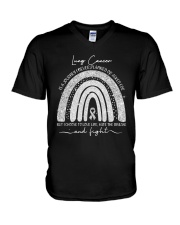 Lung cancer is a journey V-Neck T-Shirt tile