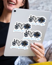 Peace Love Back the blue Sticker - 4 pack (Horizontal) aos-sticker-4-pack-horizontal-lifestyle-front-13