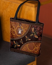 Bee A Queen Leather Pattern Print All-over Tote aos-all-over-tote-lifestyle-front-02