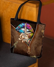 Whisper Words Of Wisdom Leather Pattern Print All-over Tote aos-all-over-tote-lifestyle-front-02