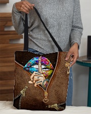 Whisper Words Of Wisdom Leather Pattern Print All-over Tote aos-all-over-tote-lifestyle-front-10