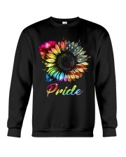 Pride Sunflower Rainbow American flag Crewneck Sweatshirt front