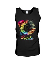 Pride Sunflower Rainbow American flag Unisex Tank tile