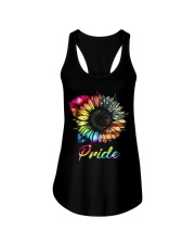 Pride Sunflower Rainbow American flag Ladies Flowy Tank tile