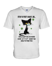 Stay 6 feet away V-Neck T-Shirt tile