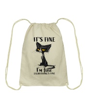 It's fine I'm fine Everything's fine Drawstring Bag tile