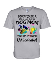 dog mom orthodontist 4 V-Neck T-Shirt tile