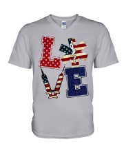 paramedic Love Independence day V-Neck T-Shirt tile