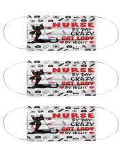 Nurse By Day - Crazy Cat Lady By Night mas Cloth Face Mask - 3 Pack front