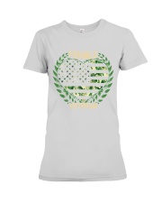 female veteran us love Premium Fit Ladies Tee tile