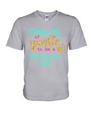 Medication aide sparkle V-Neck T-Shirt tile