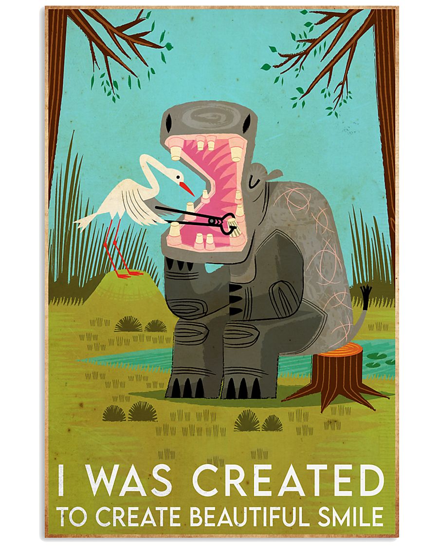 create smile hippo 11x17 Poster
