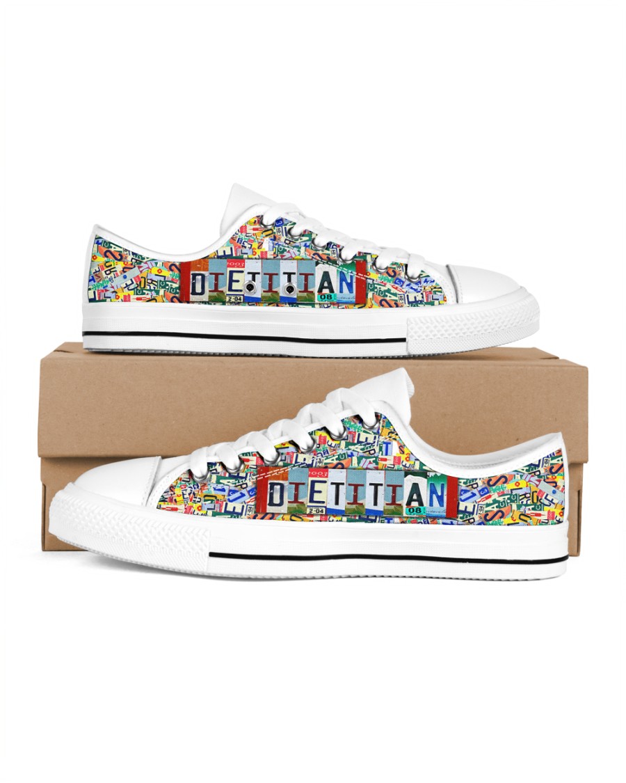 shoe plate dietitian Men's Low Top White Shoes