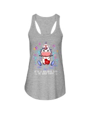 nurse unicorn beautiful Ladies Flowy Tank tile