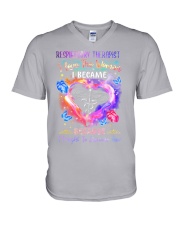 fought become respiratory therapist V-Neck T-Shirt tile