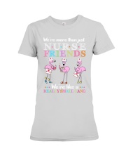 nurse flamingo small gang Premium Fit Ladies Tee tile