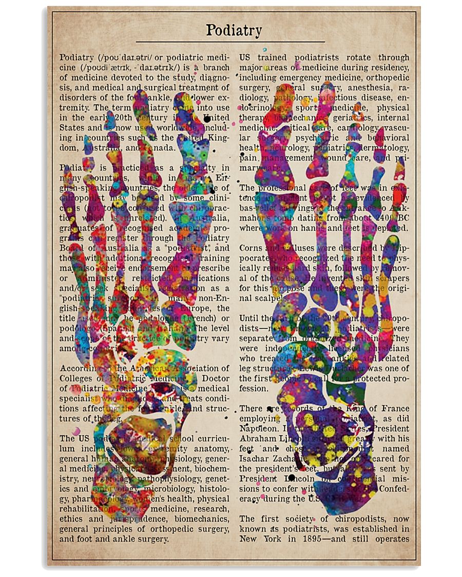 podiatry-text-watercolor 11x17 Poster