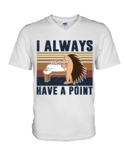 acu have point retro V-Neck T-Shirt tile