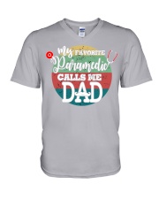 paramedic call dad V-Neck T-Shirt tile