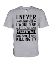 nurse never dream V-Neck T-Shirt tile