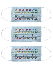 pqrst pattern Cloth Face Mask - 3 Pack front