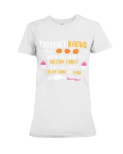 baking procrastibaking-verb Premium Fit Ladies Tee tile
