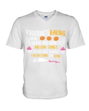 baking procrastibaking-verb V-Neck T-Shirt tile