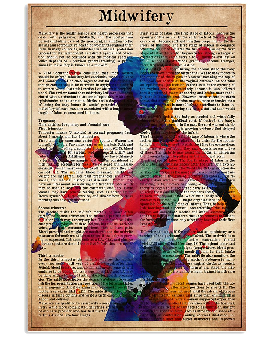 midwife-text-watercolor-II 11x17 Poster