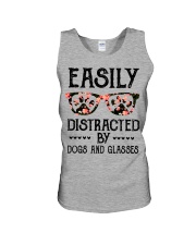 Easily Distracted By Dogs And Glasses Optometrist Shirt, Phoropter Shirt, Physician Shirt, Optician Gift Idea, Optometry, Optometrist Health Care Unisex Tank tile