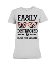 Easily Distracted By Dogs And Glasses Optometrist Shirt, Phoropter Shirt, Physician Shirt, Optician Gift Idea, Optometry, Optometrist Health Care Premium Fit Ladies Tee tile