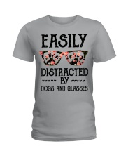 Easily Distracted By Dogs And Glasses Optometrist Shirt, Phoropter Shirt, Physician Shirt, Optician Gift Idea, Optometry, Optometrist Health Care Ladies T-Shirt tile